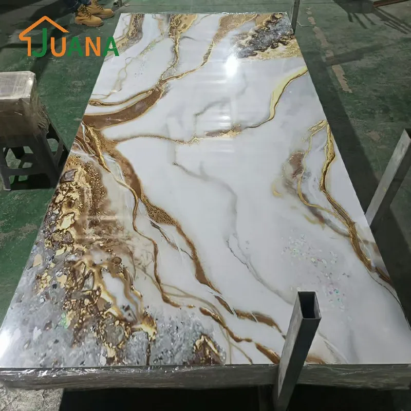 High Gloss UV Marble Sheet PVC Wall Panel for Home Hotel Decoration ...