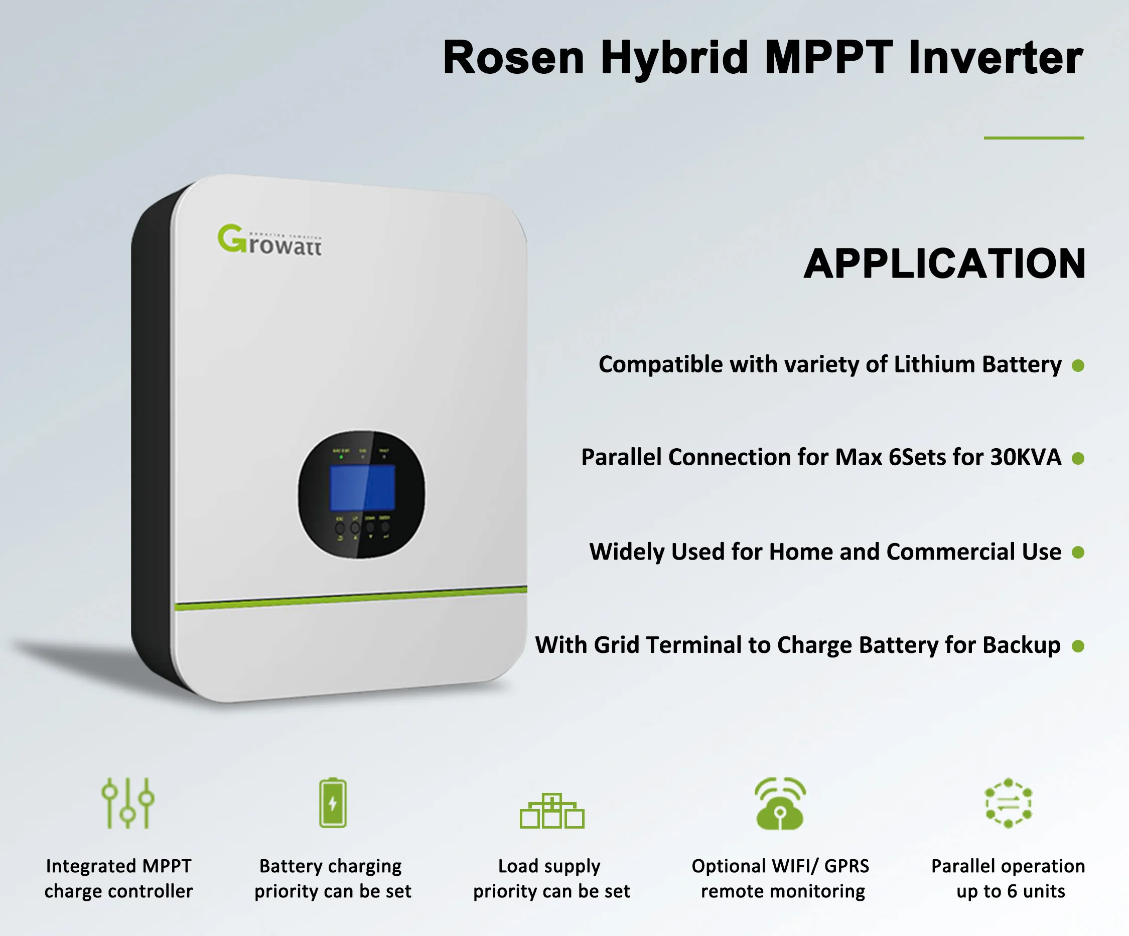 Growatt-inversor Solar Híbrido Fuera De La Red,Dispositivo De 48v Fps ...