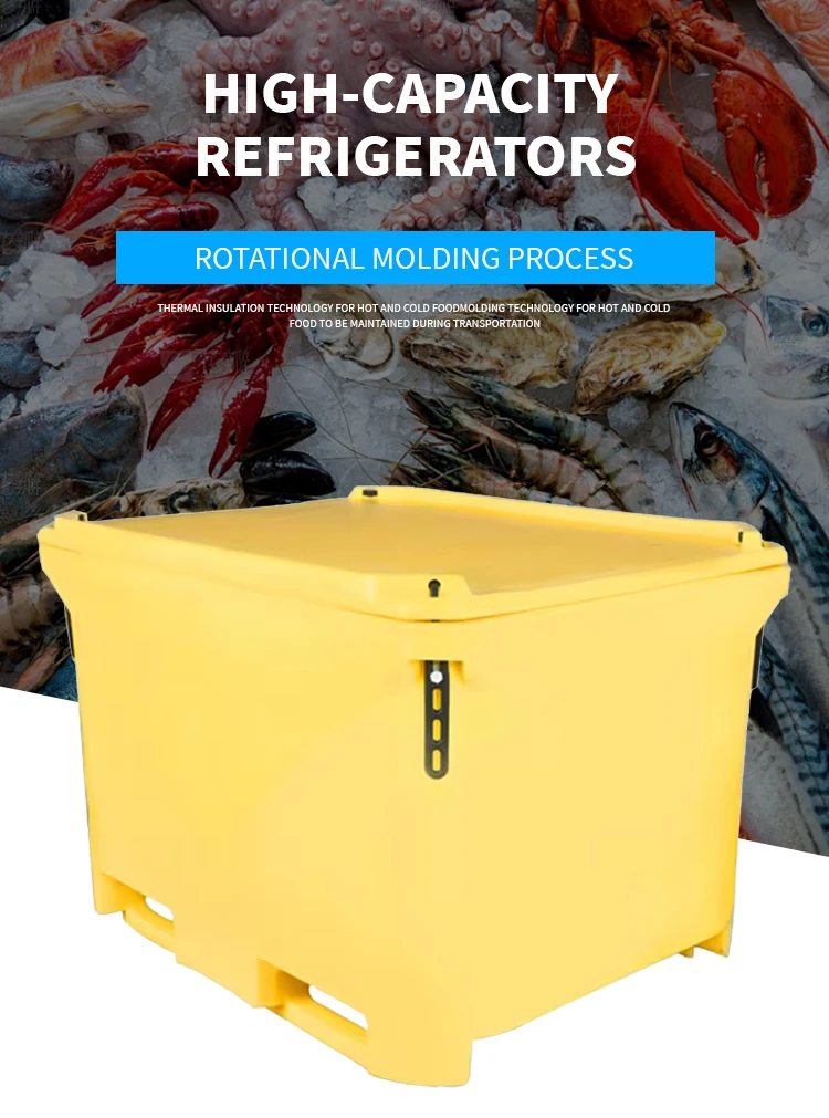 Large 330L Thermal Insulation Fish Freezer Bins Rotomolded Plastic Fish ...
