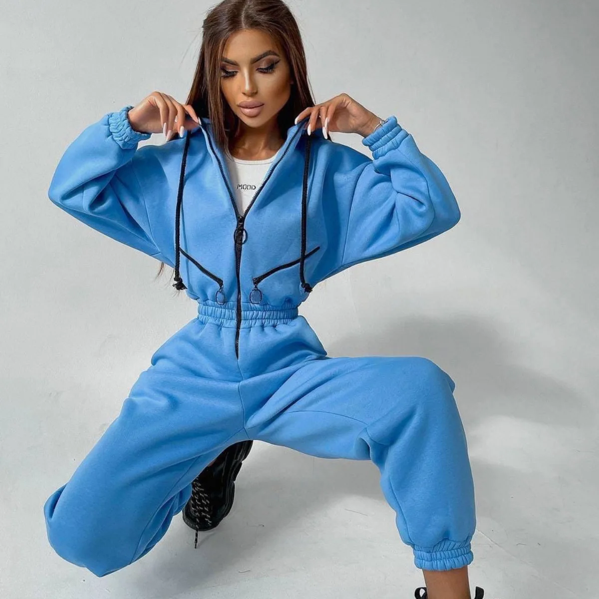 Thick Unisex Sweat Suit Women Sports Leisure Oversized Velvet Zip Up Hoodie  Tracksuits Hooded Jumpsuit Men Adult Jogging - Buy Jumpsuit Men Adult  Jogging,Thick Jumpsuit For Women,Velvet Jumpsuit Women Product on  