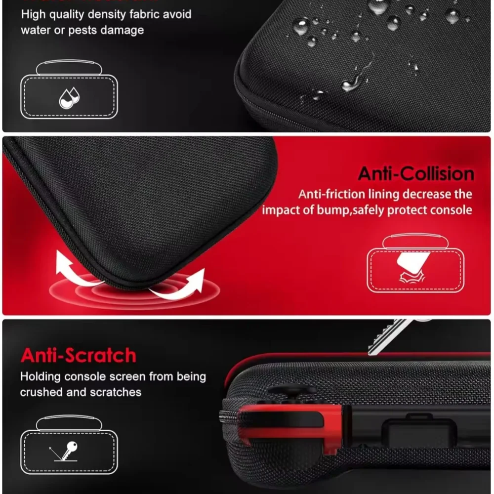 product portable hard shell pouch carrying travel game bag for nintendo switch 2 accessories holds 12 game cartridge laudtec-3