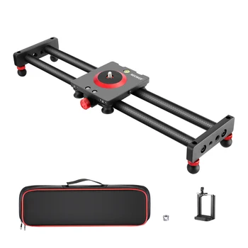 Neewer Camera Slider Carbon Fiber Dolly Rail, 16 Inches/40 Centimeters with 4 Bearings for iPhone & Android Cell Phones