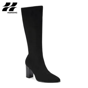 Women's Trendy Fall/Winter Casual & Party Footwear Suede Knee-High Block-Heel Boots Height Increasing & Comfort Features