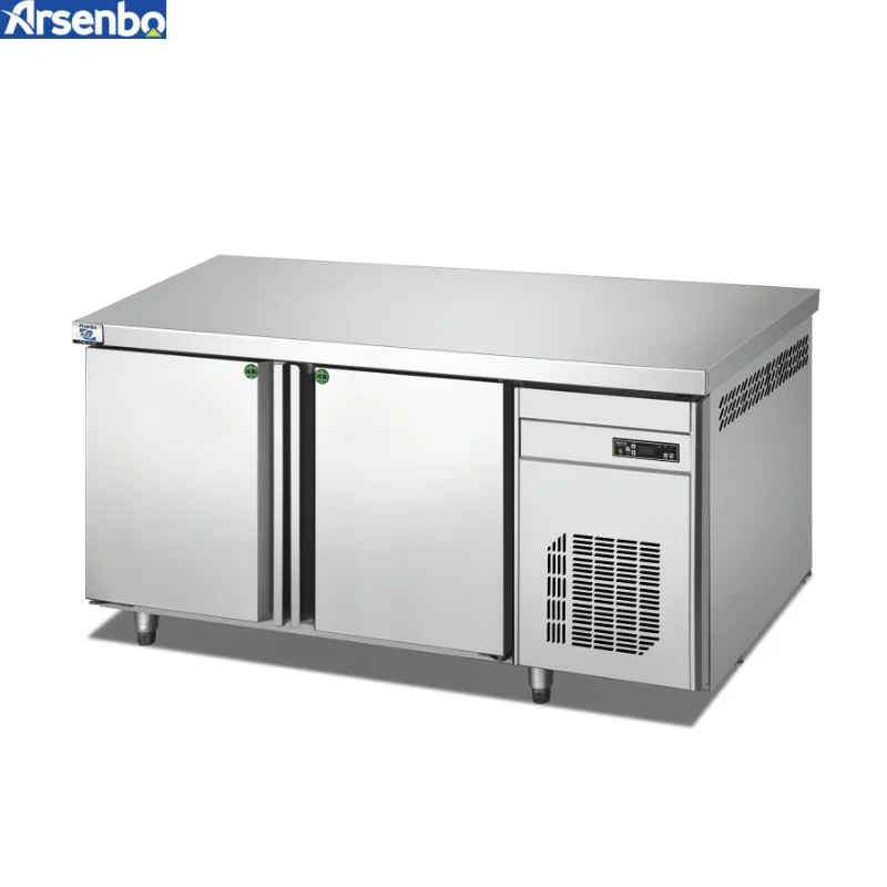 Arsenbo Restaurant Equipment Commercial Refrigerator Air Cooling Stainless Steel Workbench Freezer Undercounter Chiller