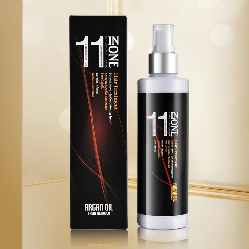Free Samples Private Label 11 in 1 Leave in Conditioning Treatment Argan Oil Hair Spray