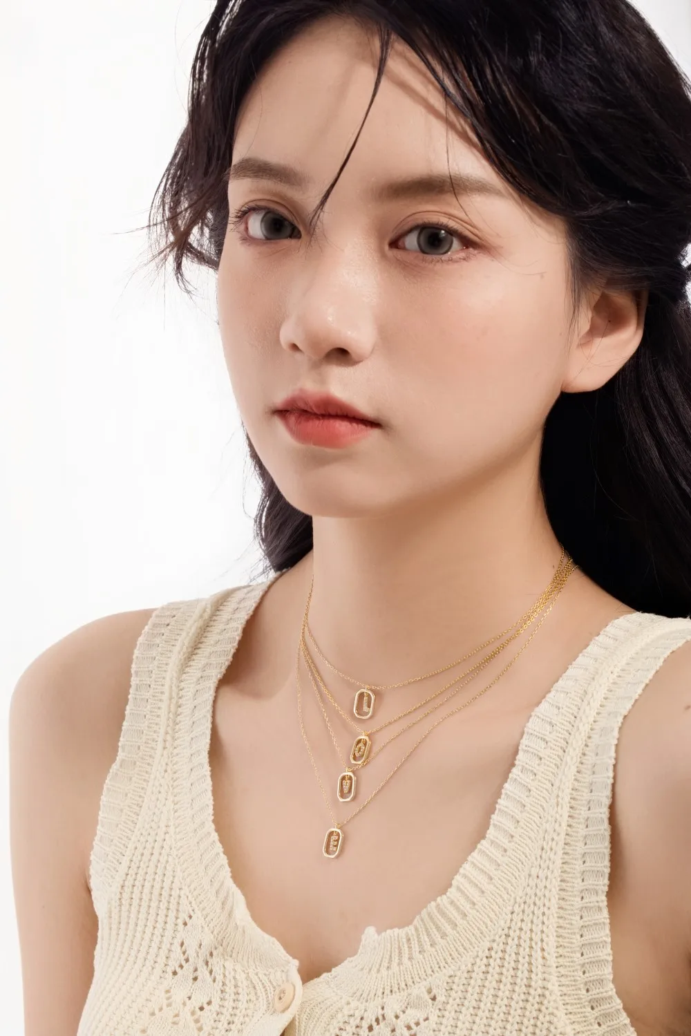 KAKODIY 5A Cubic Zirconia a-z Letter Pendant Necklace Charm Women Initial Chain Necklace 2 Colors 45cm New Design detail 1