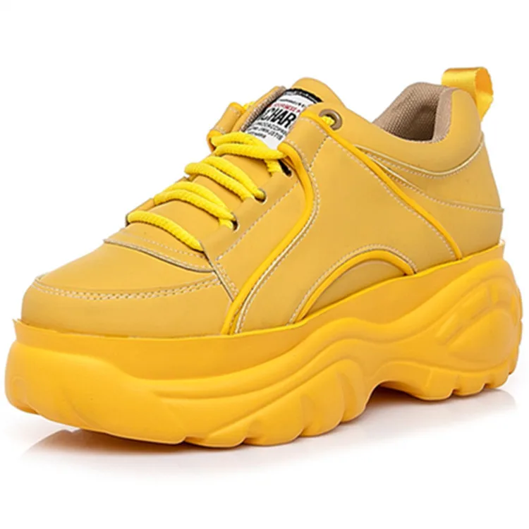 mustard chunky trainers