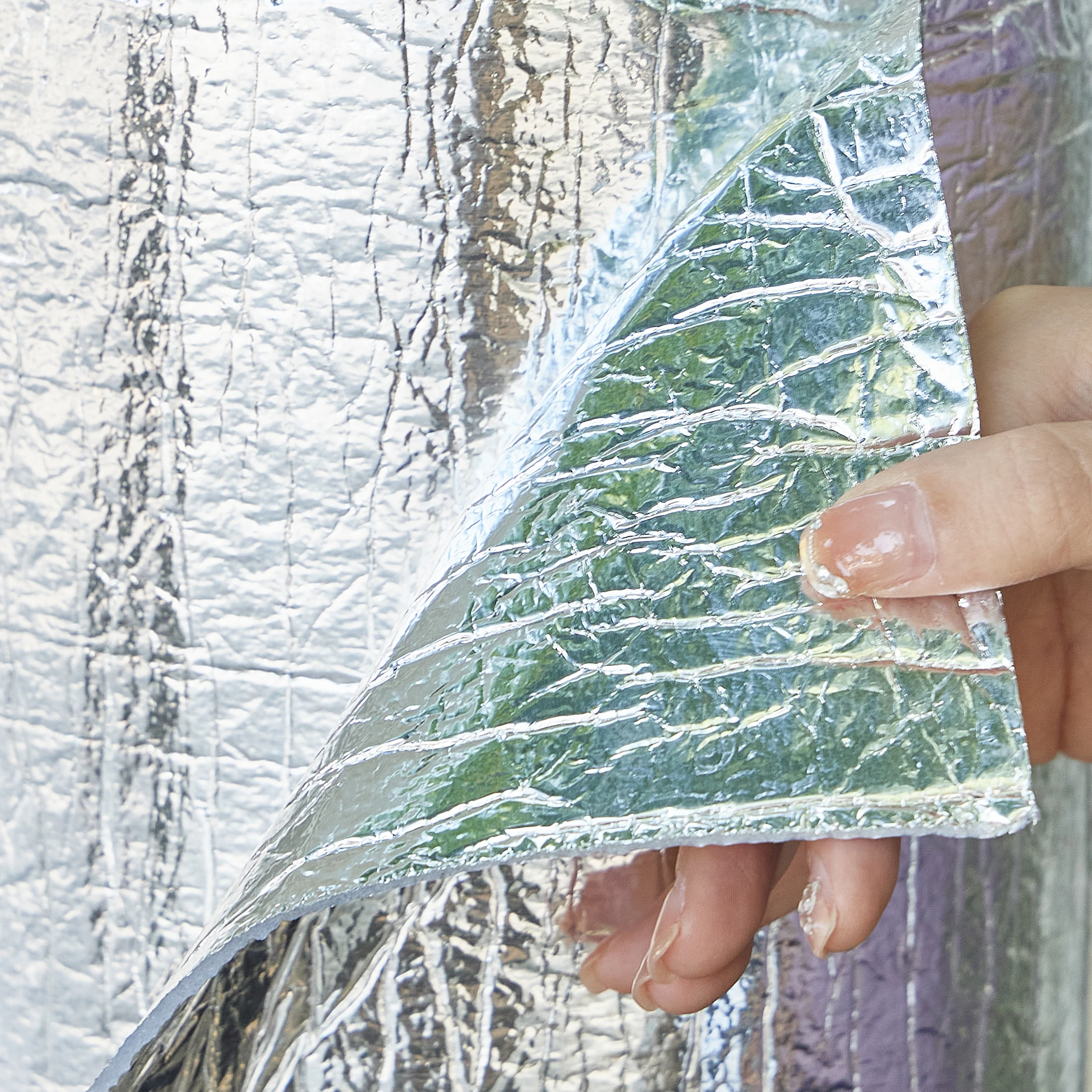 PengYuan OEM Reflective Foam Warehouse Insulation Exposed Closed Cell Aluminum Foil Facing Roll Pe Foam Thermal Insulation