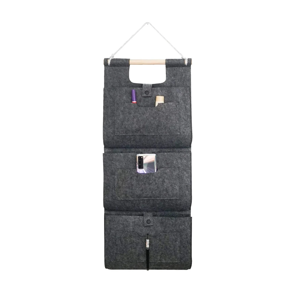 Hanging Wall File Organizer 3 Large Pockets Wall Mount File Holder ...