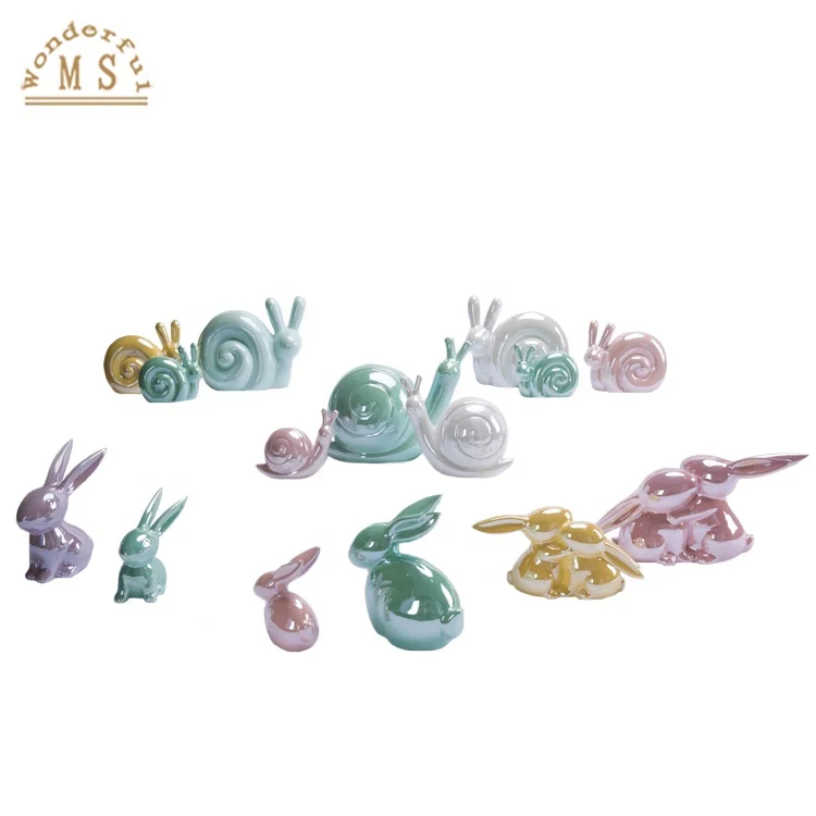 small tabletop decoration porcelain rabbit figurine shiny glazed cute size and design bunny ornament for everyday and the Easter