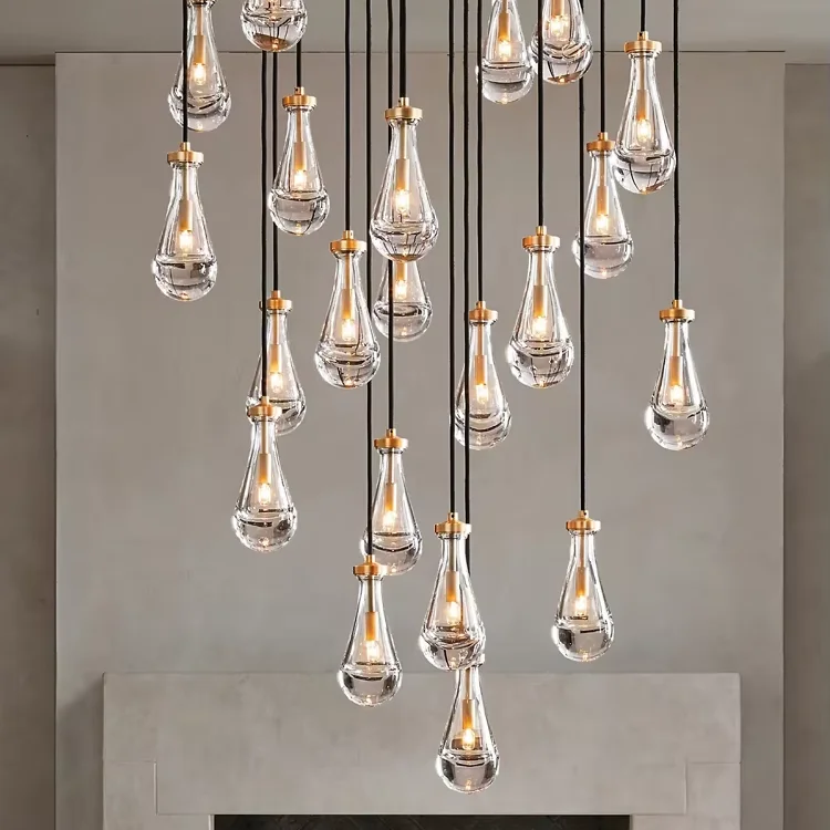 چندان تمام مسی {آب قطره} بزرگ برای اتاق نشیمن، اتاق خواب، پله باز، ویلا دوبلکس مواد آهنی، چراغ اندازه متوسط