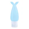 Botella rellenable de silicona azul de 90 ml