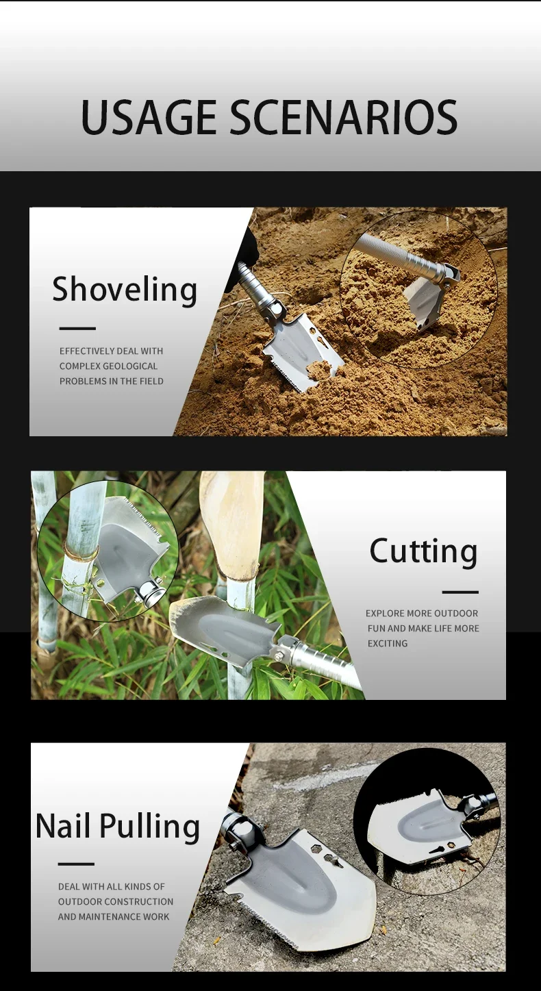 Survival Shovel Multi-purpose Camping Shovel Unbreakable Shovel Camping ...