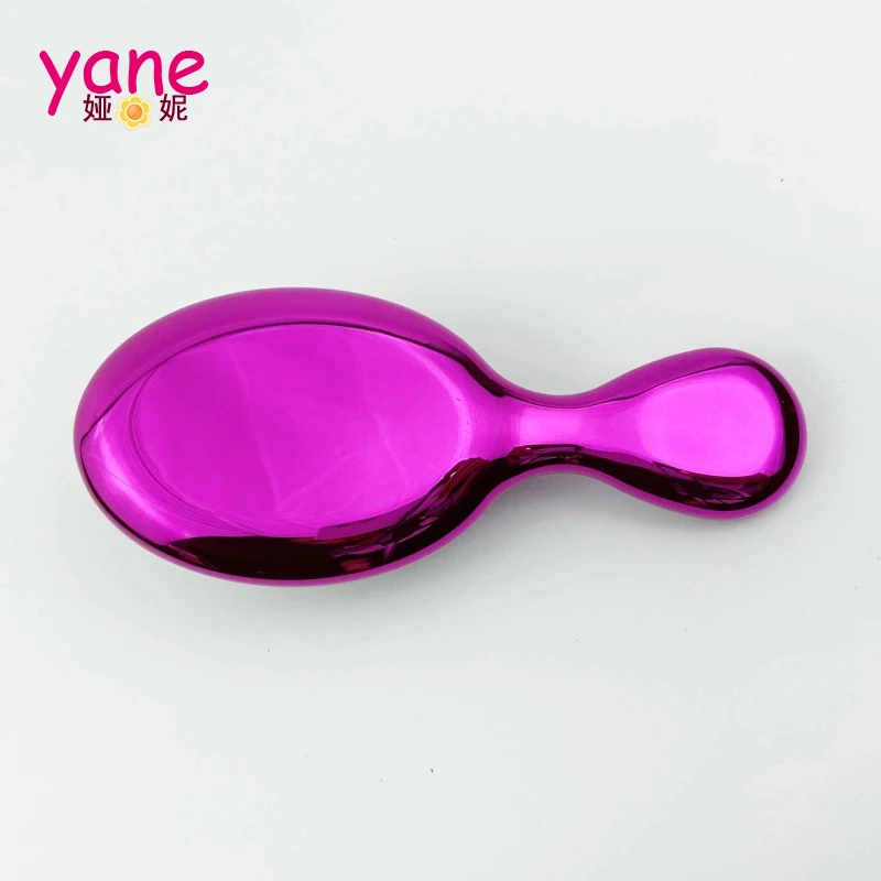 Electroplated Solid Pure Color Small Size Gold Silver Color Hair Brush