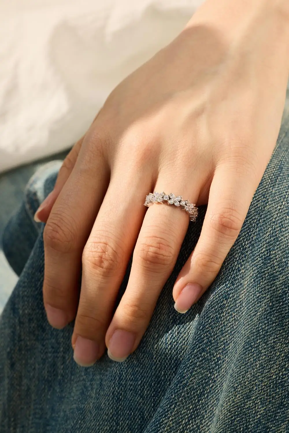KAKODIY Elegant Small Flower Ring Jewelry for Women Wedding Engagement 925 Sterling Silver Ring detail 6