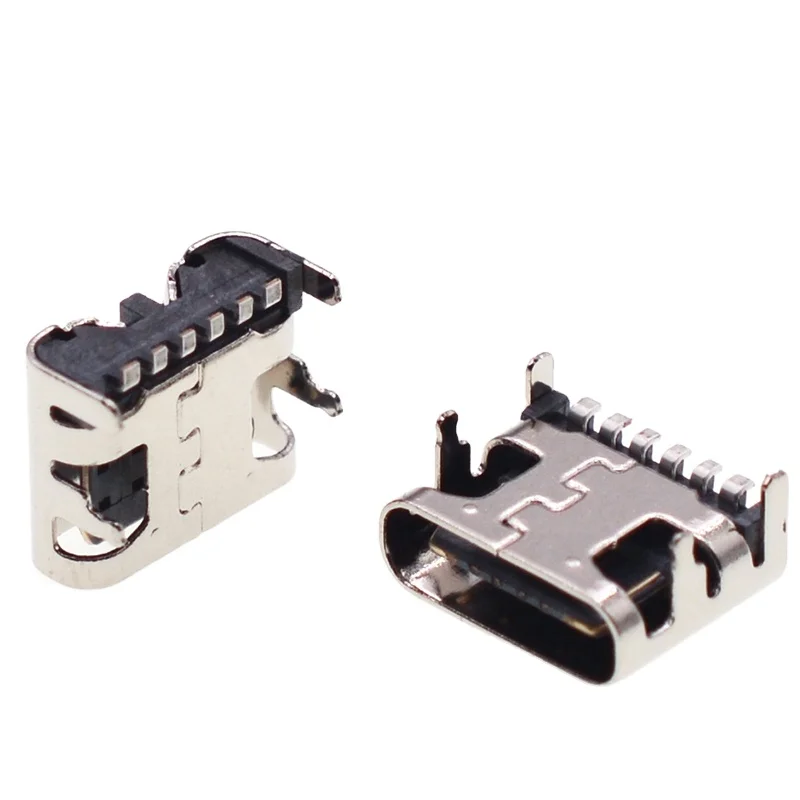 
 Гнездовой разъем Micro USB Type-C 3,1, 6-контактный разъем SMT SMD DIP для зарядки по току  