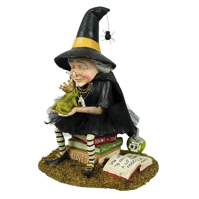 Hexenstatue Halloween Deko - 30cm Harz Skulptur Für Gruselige Tischdekoration