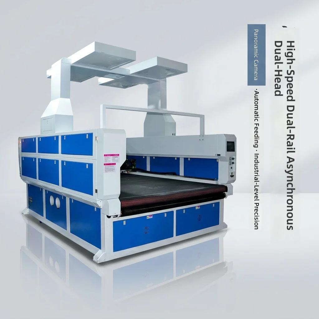 Factory Price Automatic Feeding Laser Cutting Machine Leather Fabric Mesh Material Vision Camera Positioning Dual Head Cutter