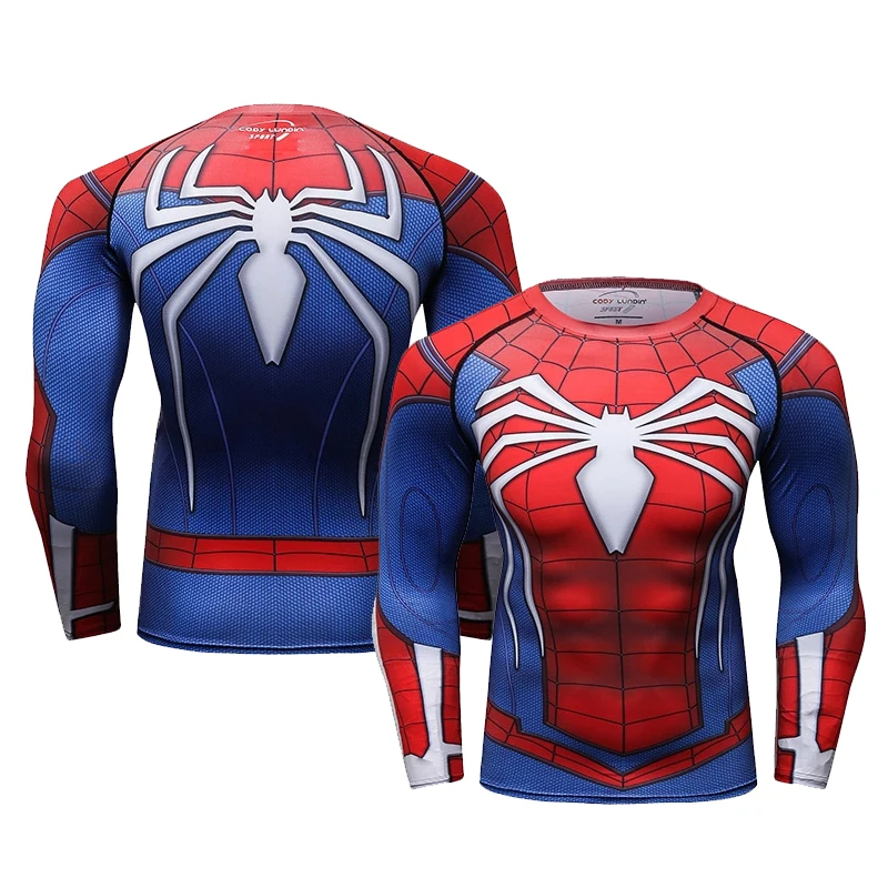 Sublimated Rash Guard For Men Super Hero Long Sleeve Compression Spiderman  Shirts - Buy Spiderman Shirts,Sublimated Rash Guard,Super Hero Compression  Shirts Product on 