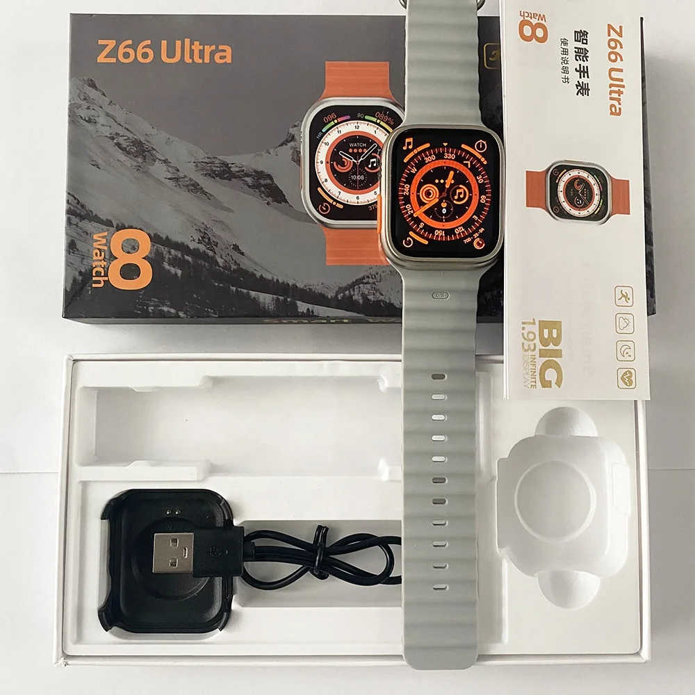 Z66 Ultra Smart Watch Montres Reloj Intelligente 45mm Heart Rate Bt ...