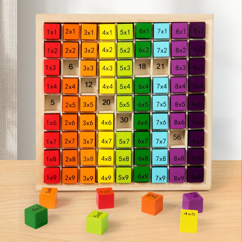 モンテッソーリ教育玩具 木製かけ算&算数テーブルボードゲーム 子供向け