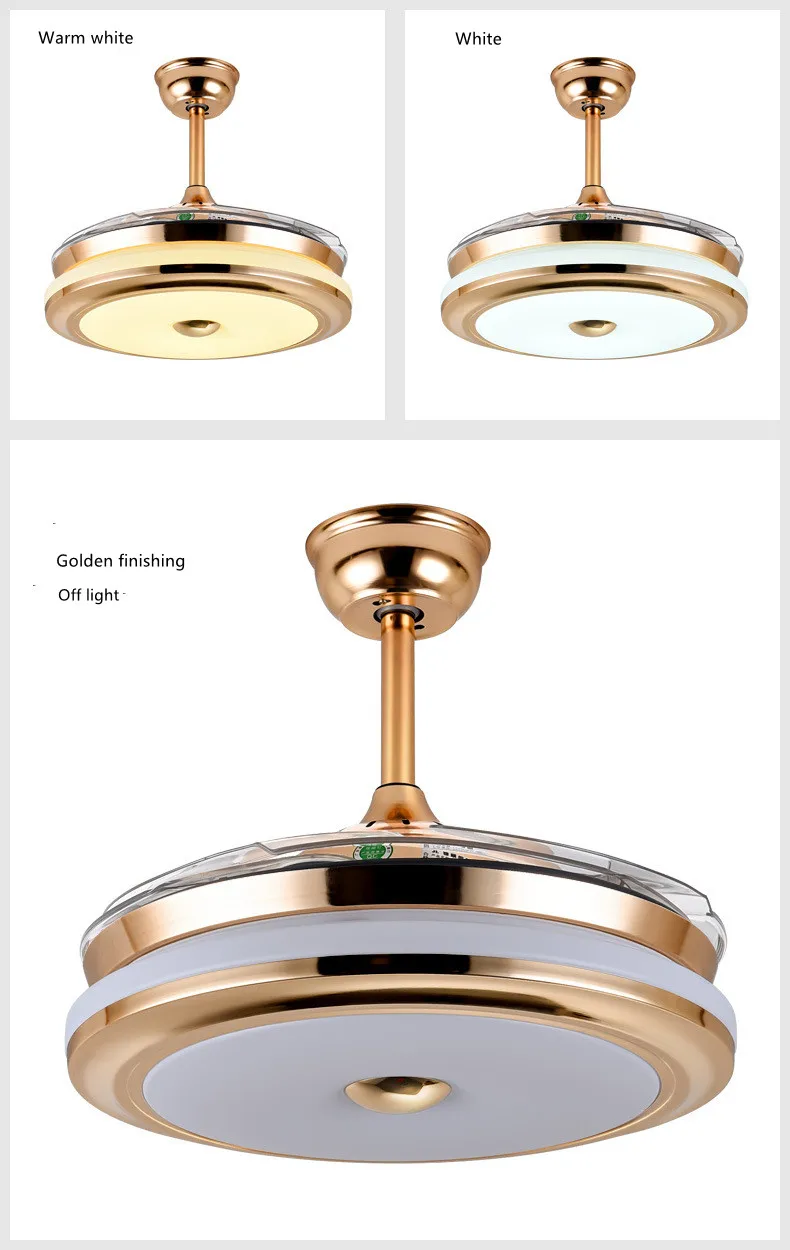 Luxury chandelier ceiling fan light 220V For sitting Room modern lighting fan lamp with remote control led ceiling fans