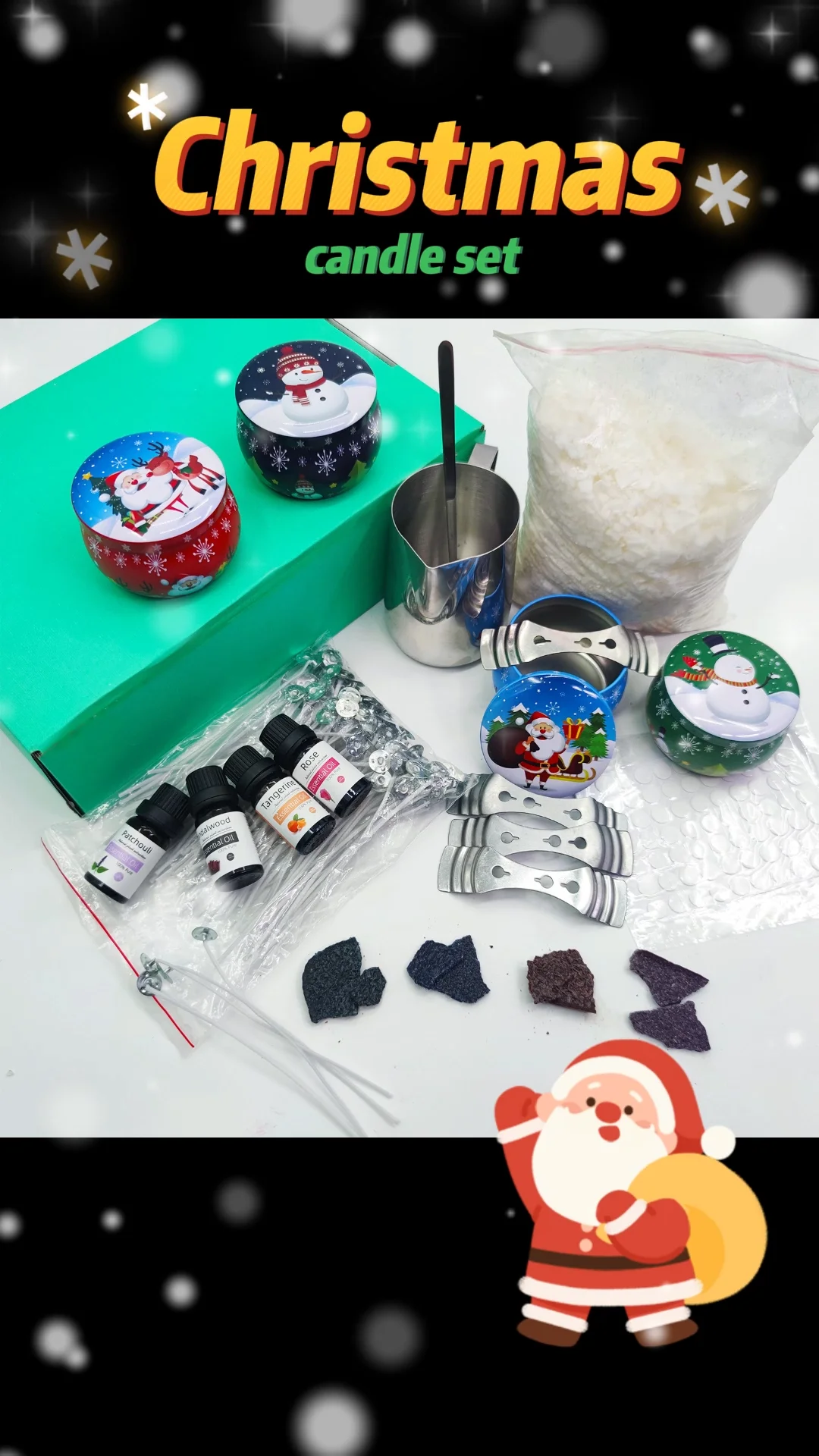 Christmas Theme Complete Candle Making Kit With Wax Melter Candle Making Supplies Diy Arts