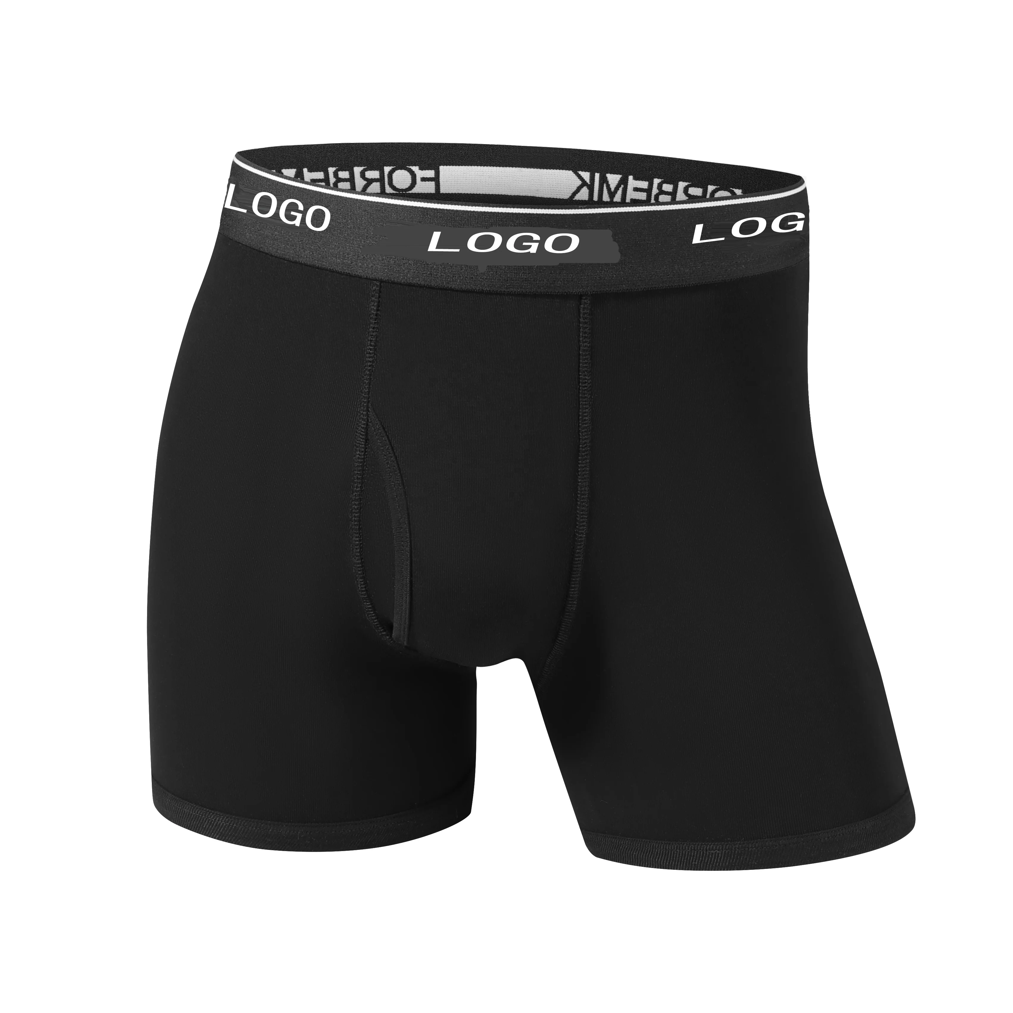 Custom Men's Boxer Brief Long Leg Underwear Pack Open Fly Pack Boxer ...