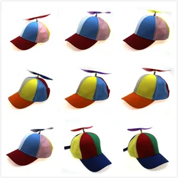 Cappello A Elica Colorato 2 Pezzi – Berretto Arcobaleno Da Baseball Con 4 Eliche In Bambù, Misura Regolabile 57-61 Cm, Unisex