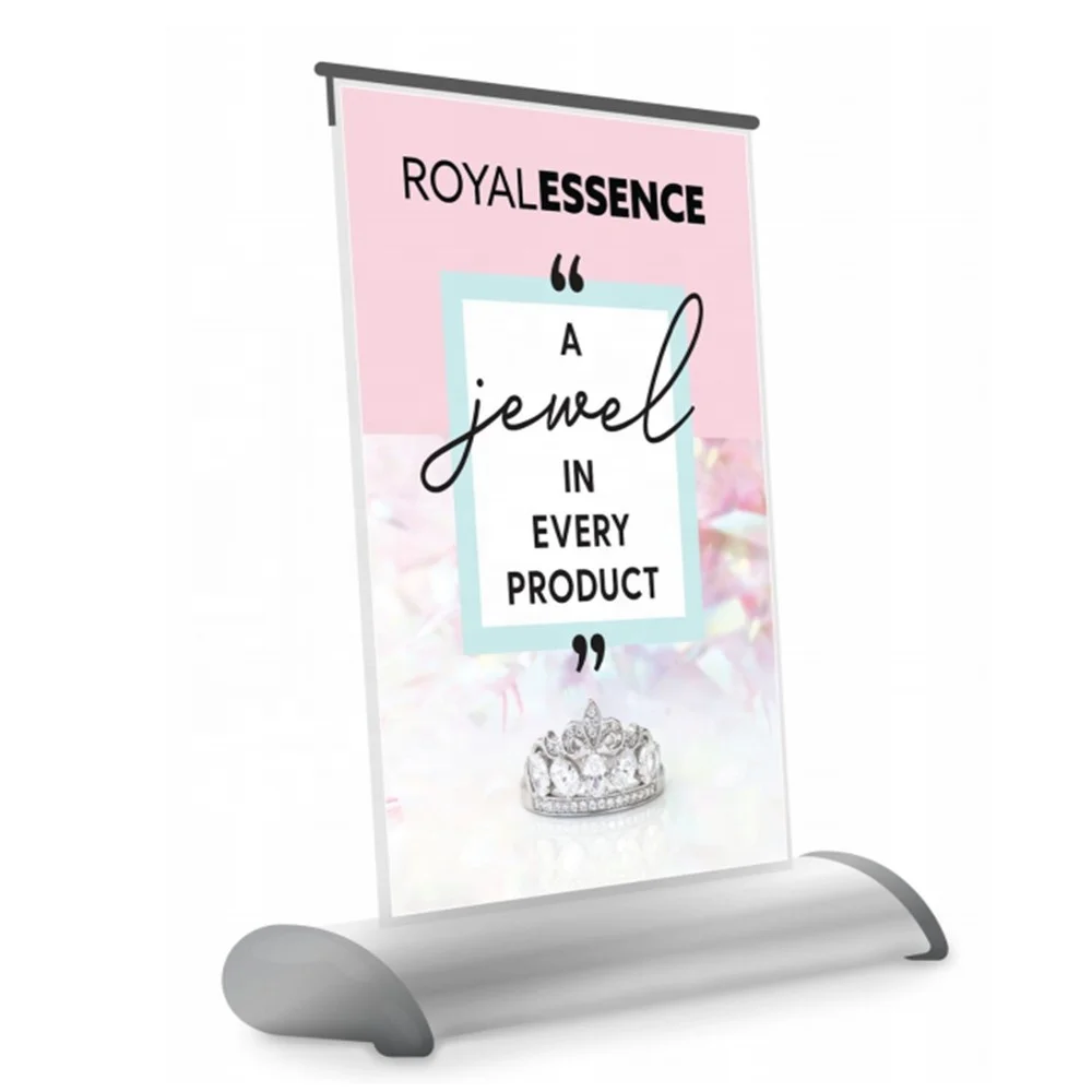 
A3/ A4 Desk Roll Up Banner Stand Single or Double-sided Tabletop Roll Up Banner Stand 
