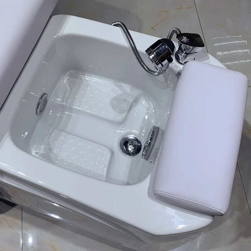 White/Black Stylish Pedicure Tub W/Discharge Pump & Pipe-less Pedicure Chair Whirlpool System Pedicure Spa