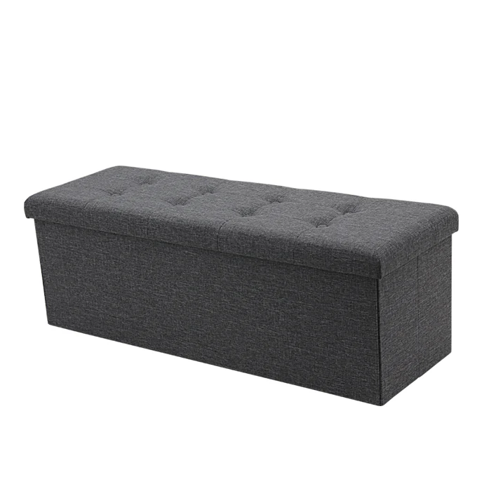 HStex Folding Furniture Step Bed End Step Stool Fabric Room Bench Storage Ottoman