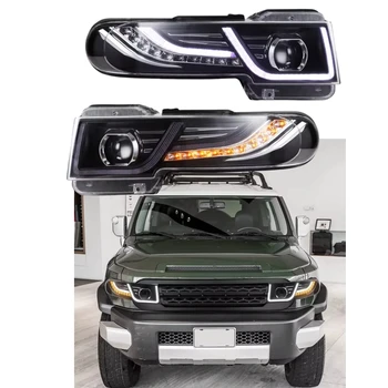 YBJ car accessories front bumper headlamp FOR FJ Cruiser 2007-2023 with turn signal modified LED headlight