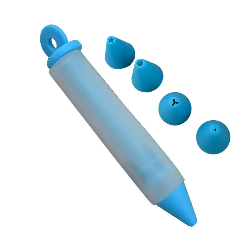Silicone Chocolate Cream Gun for Baking Tools Like Piping Pen Cookies Milking Oil Nozzle Cake Writing Pen