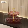Double-layer fruit platter - transparent pink