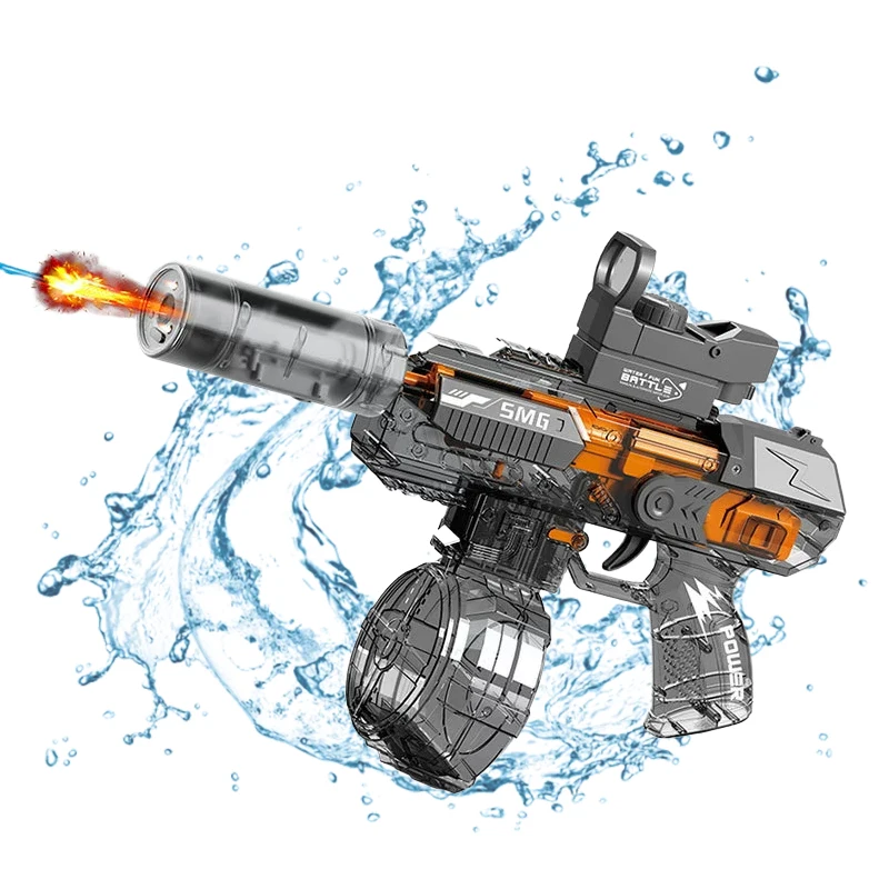 Meistverkaufte Kinder-feuerzeug-elektro-wasserpistole Mit Licht & Rauch Automatische Wasserspritzpistolen Für Sommer Songkran Spielzeug