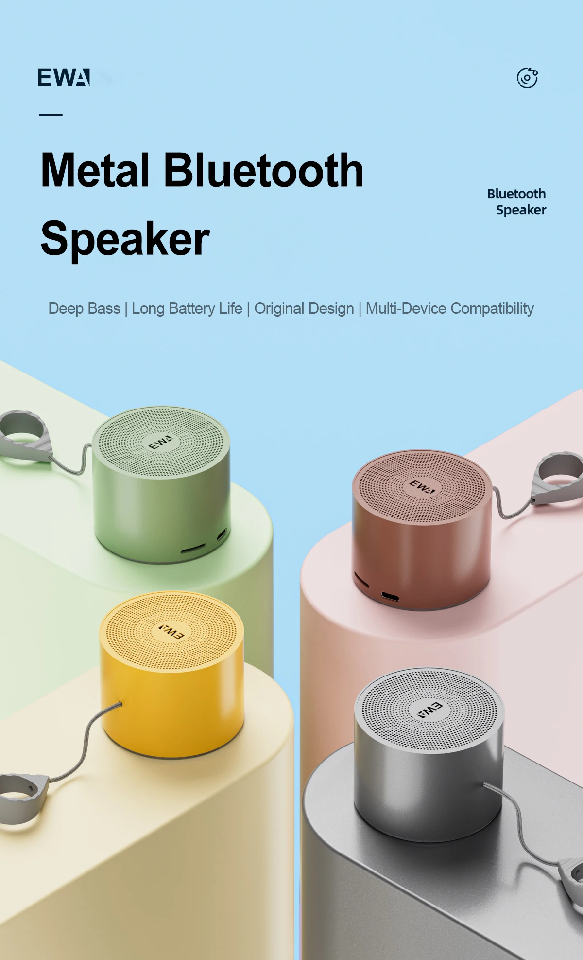Ewa Wholesale Metal Bluetooth Speaker In Multiple Stylish Colors With ...