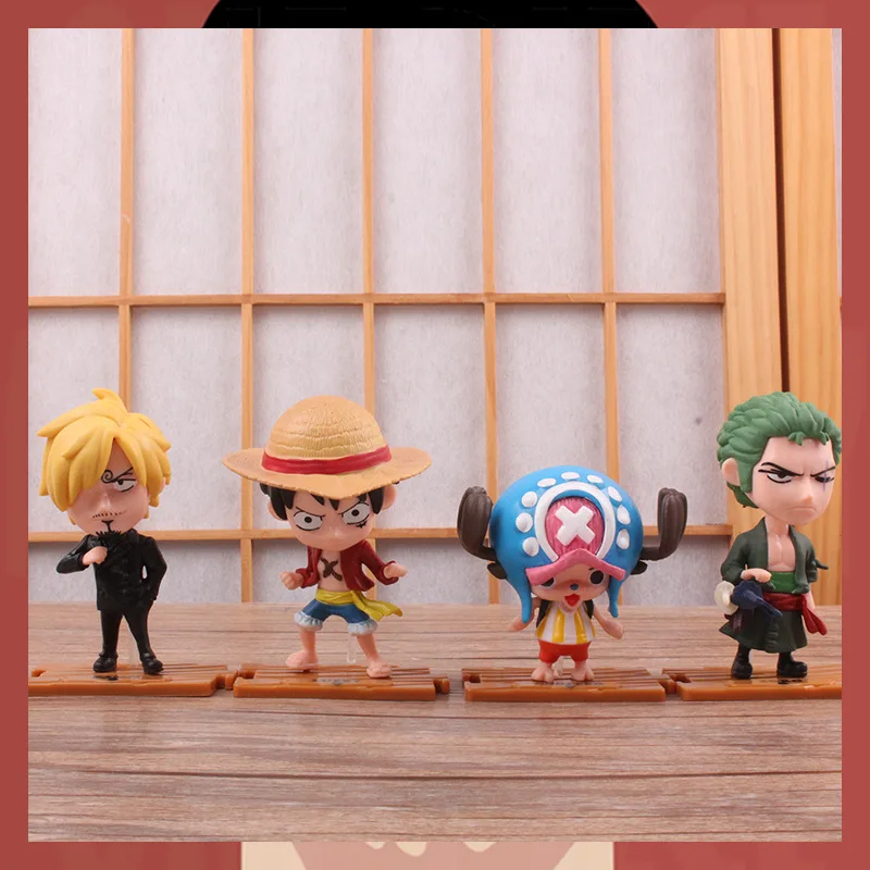 10 pçs/set One Piece Animação Personagens Luffy Roronoa Zoro
