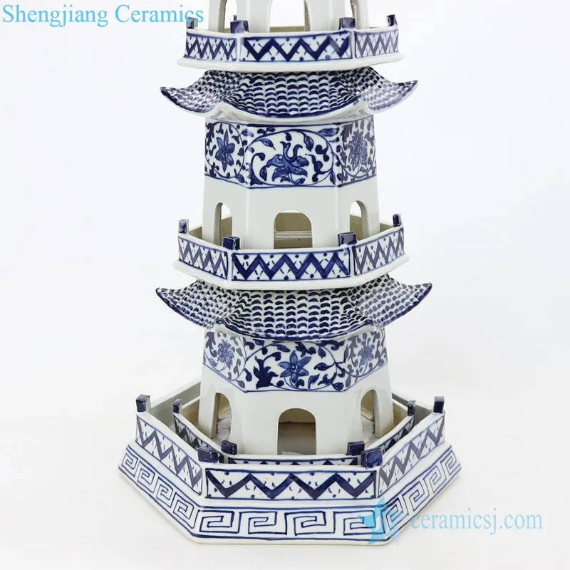 RZPI42   Chinese Ancient Times Pure Hand Made Ceramic Decorative Pagoda