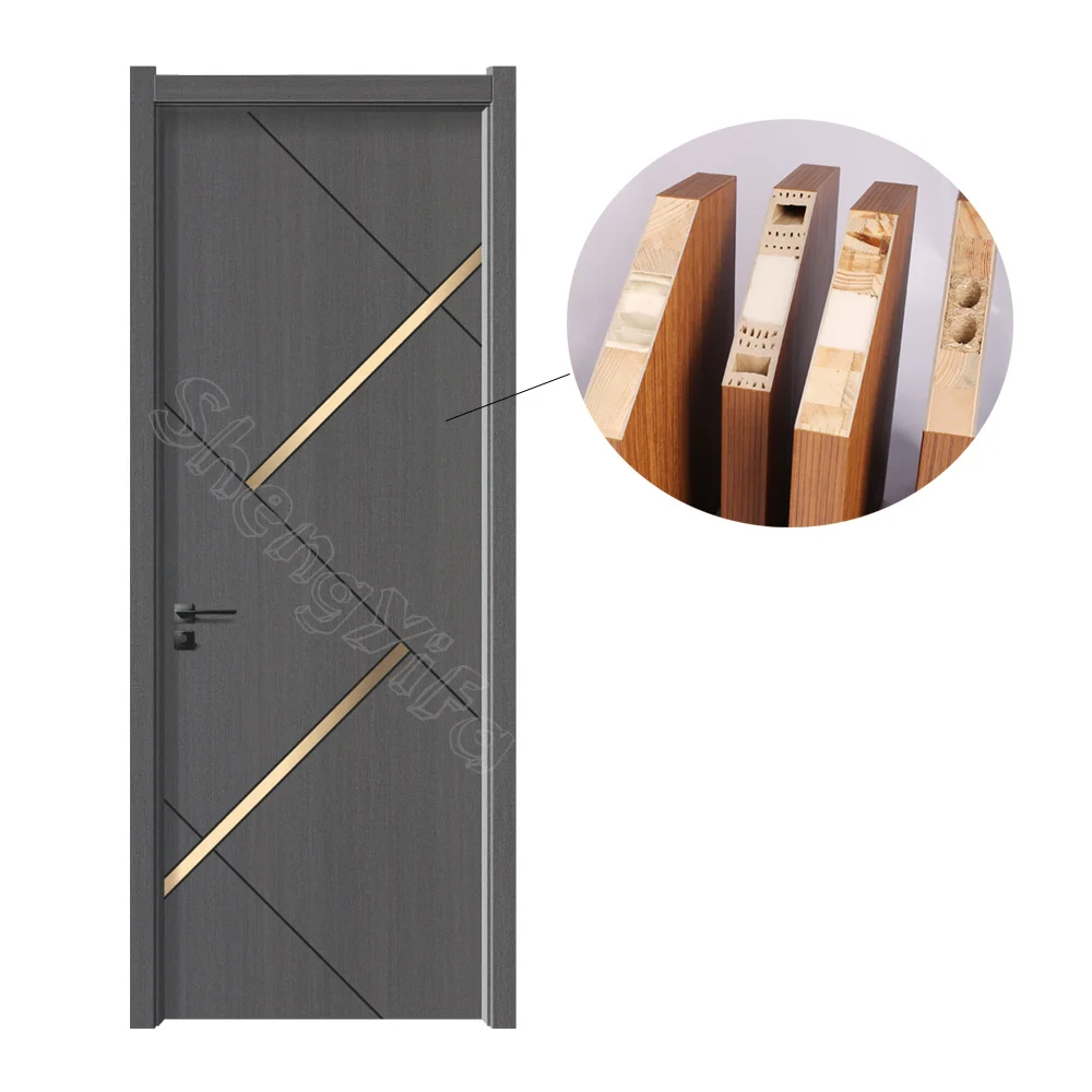 Factory Waterproof PVC Polymer ABS Interior WPC Doors for Bedroom Door