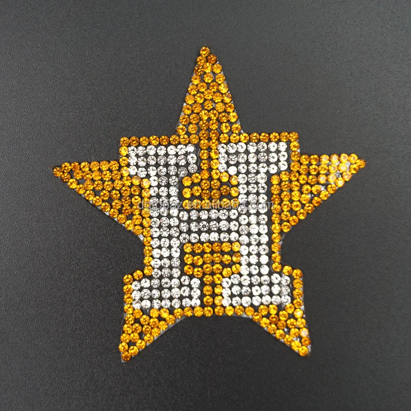 Designer ready design wholesale rhinestone t-shirt logo bowtie luxury heat press rhinestone patches