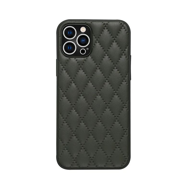 Wholesale Wholesale Luxury Geometric Lattice Pattern Leather Phone