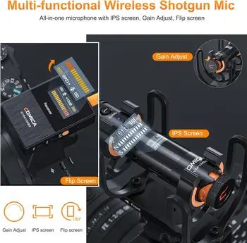 Comica VM30 Shotgun Microphone, With Wireless Modes, USB C Digital Output, 75/150Hz, Super-Cardioid Universal Video Microphone detail image