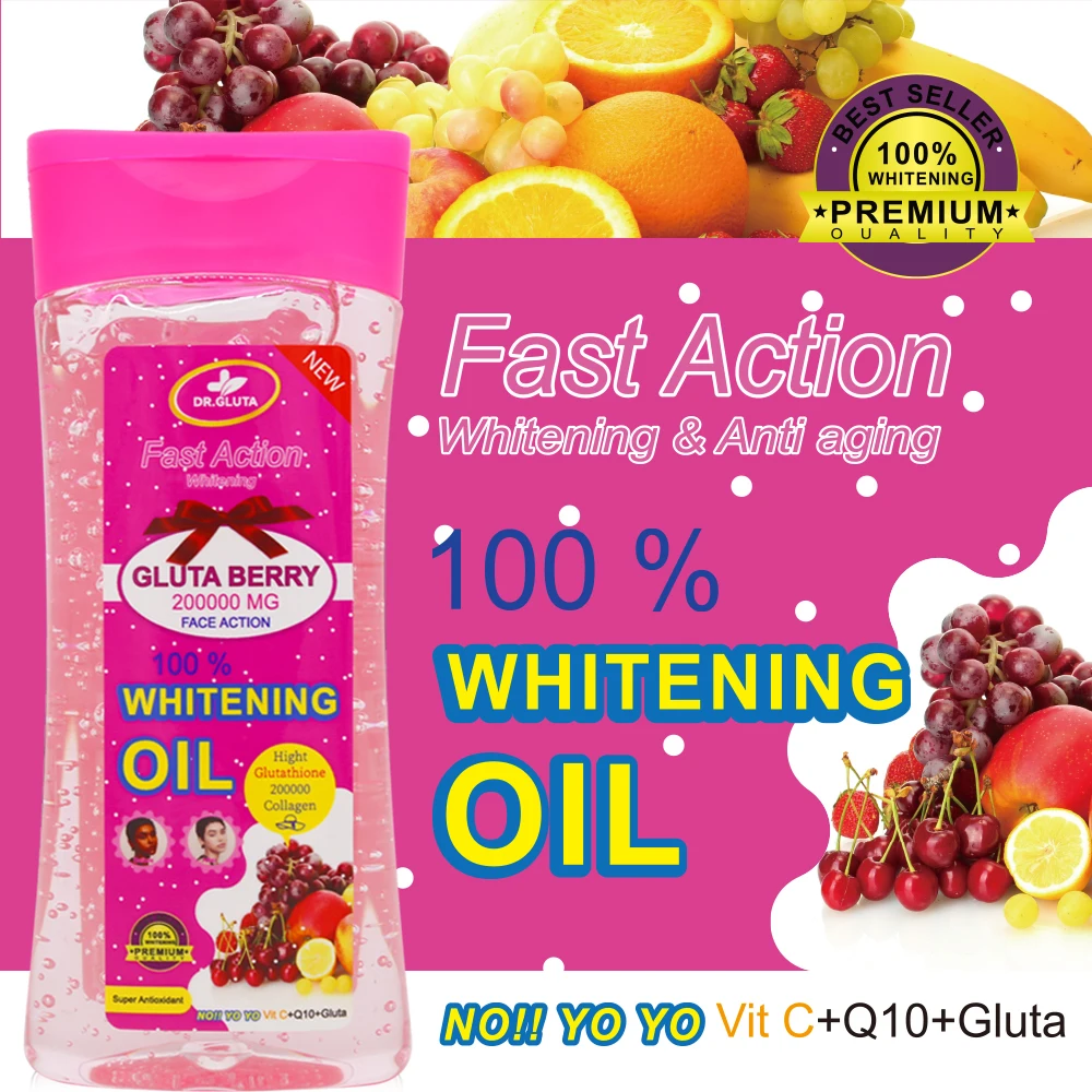 Natural Body Oil Gel High Quality Gluta Berry Fruit Extract Collagen Super  Whitening Moisturizing Glowing Body Massage Oil Gel