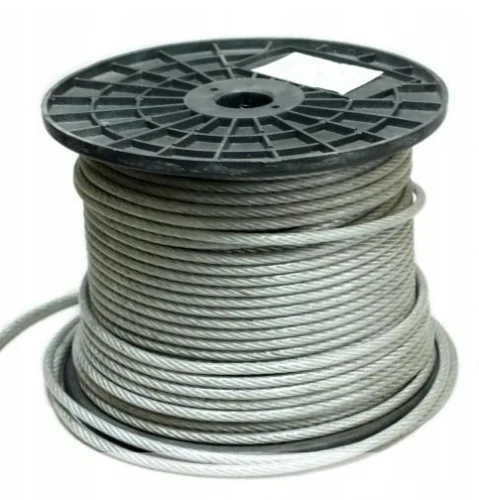 Cable de metal recubierto de plástico de PVC transparente de cuerda de alambre de acero de 3,4,5,6,8 mm