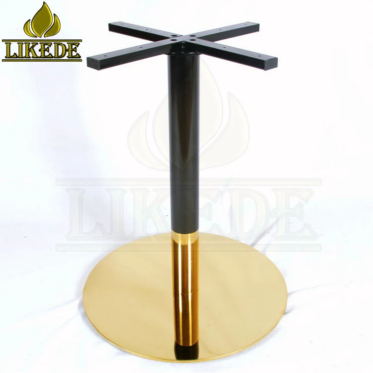 Round Dining Table Base Gold Black Stainless Steel Cross Top for Marble Table Top Use in Kitchen or Outdoor Chair Accessory
