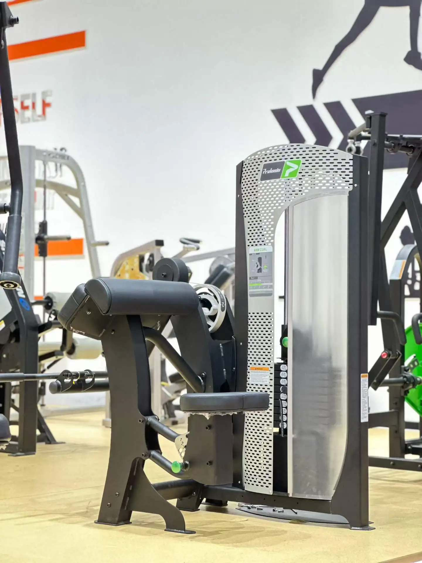 Mpks Steel Plate Loaded PR13 Biceps Curl Machine with Safety Features for Shoulder Fitness &Workout for Gym Equipment