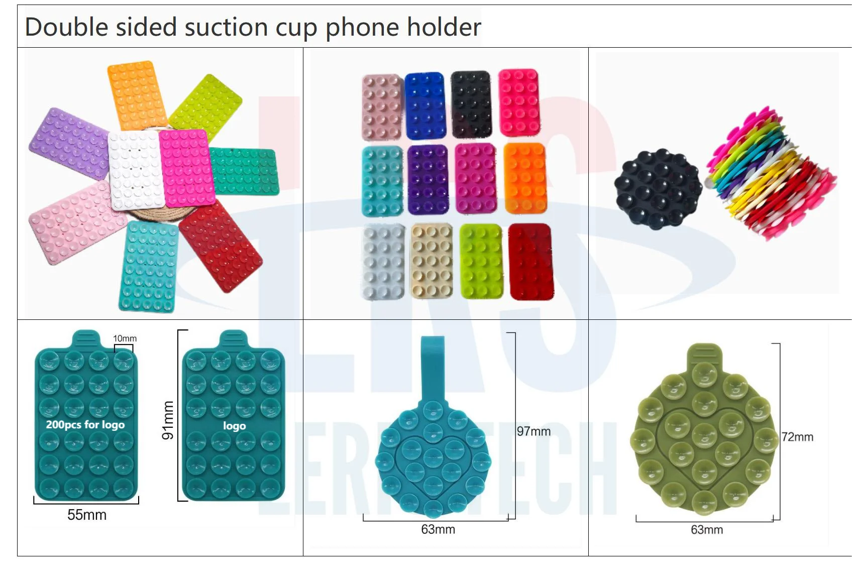 Lot De 8 Supports Ventouse Pour Téléphone - Silicone Collant, 24 Ventouses Par Support, Pour Selfies Et Vidéos Mains Libres