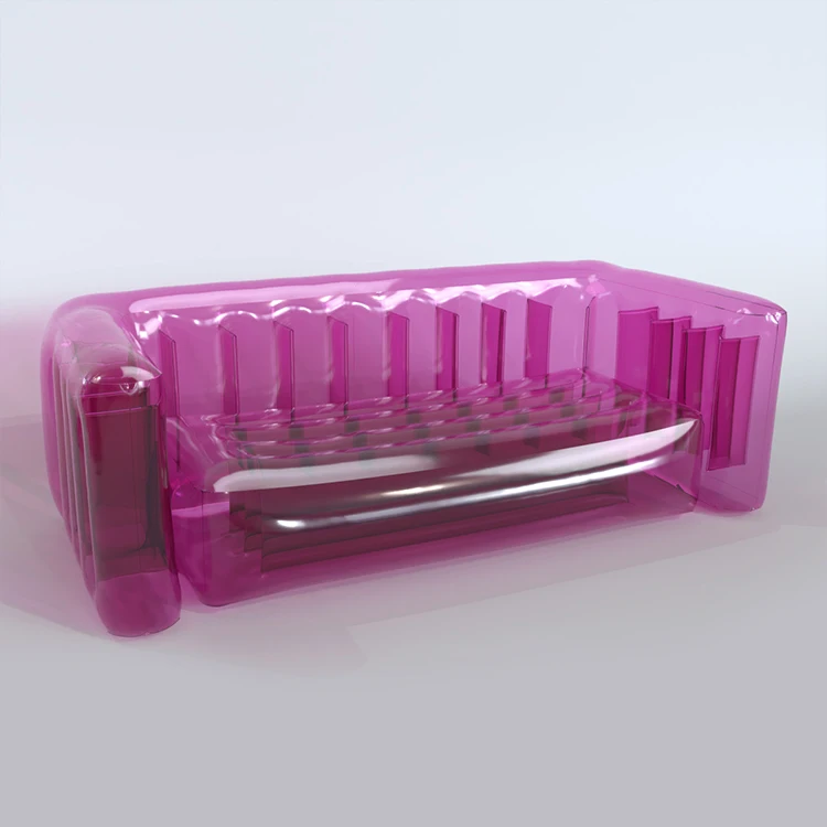 Transparent Inflatable Chair Clear PVC Inflatable Single Sofa Outdoor Indoor Blow up Couch for Bedroom