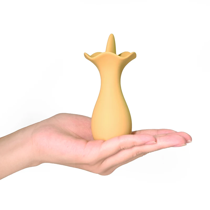 New Design Flower Shape Tongue Licker G Spot Silicone Vibrator Powerful Slime  for Women  Message